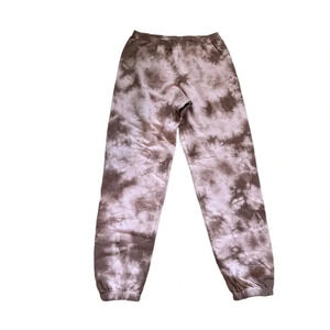 Lacausa Anthropologie Women's Brown TieDye Jogger Sweatpants with Cuffs Sz S NWT